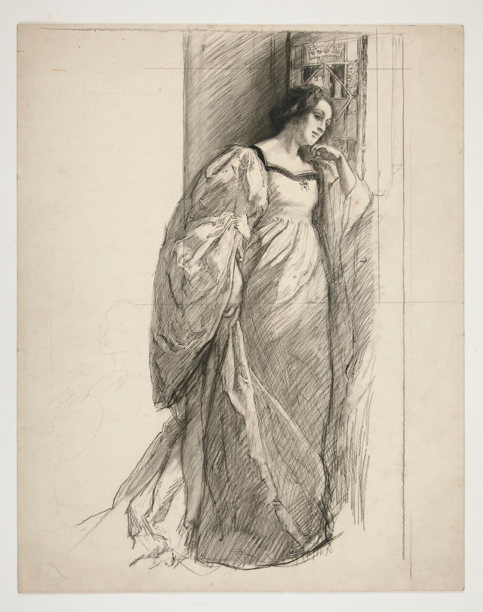Skizze einer Dame, Illustration für von Edwin Austin Abbey