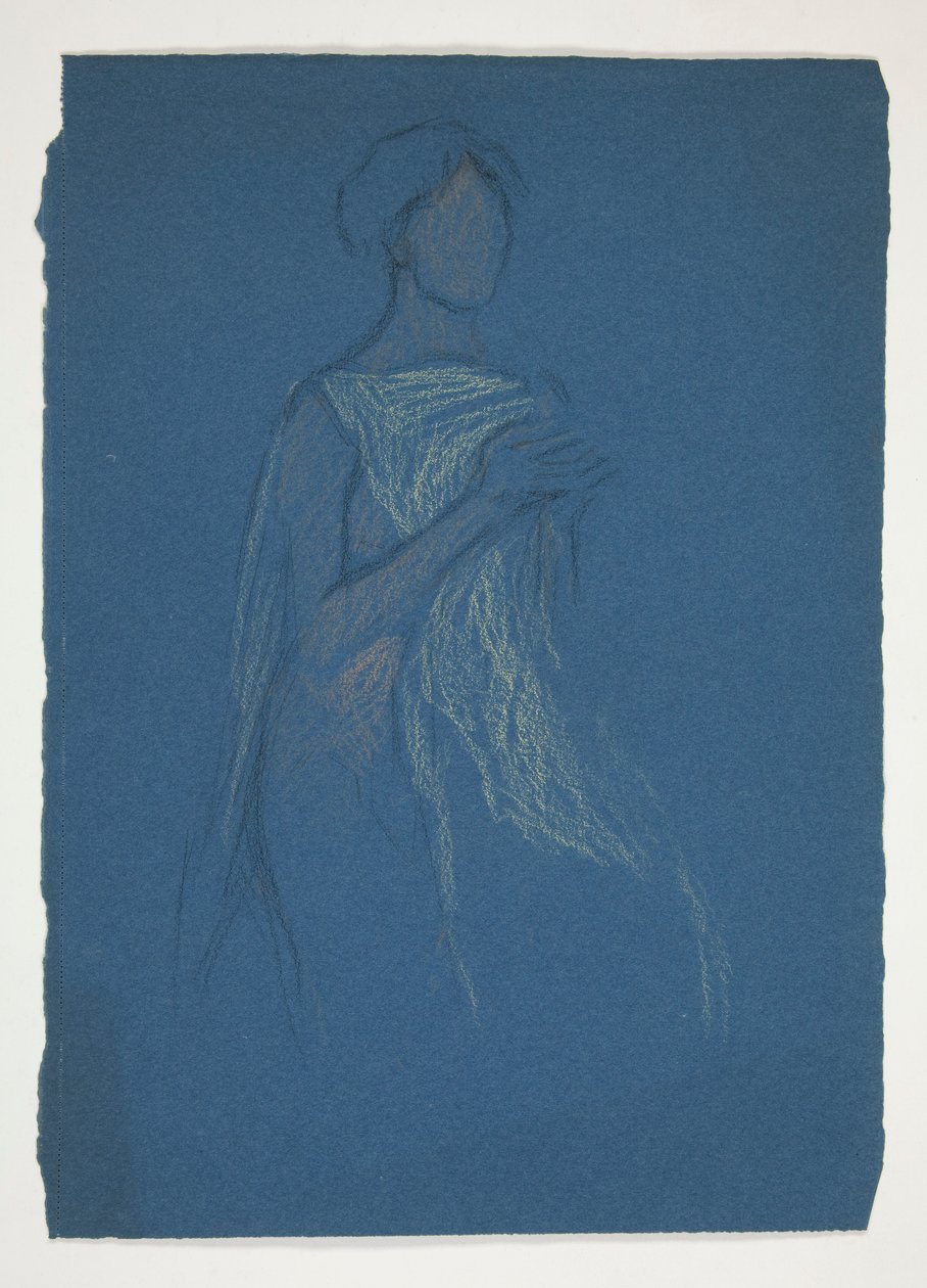 Skizze einer Frau - Kostümstudie für ein Theaterstück? von Edwin Austin Abbey