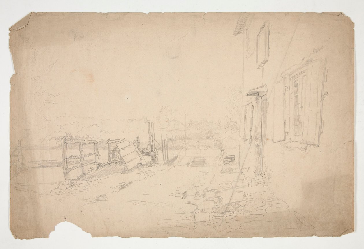 Skizze eines Landhauses von Edwin Austin Abbey