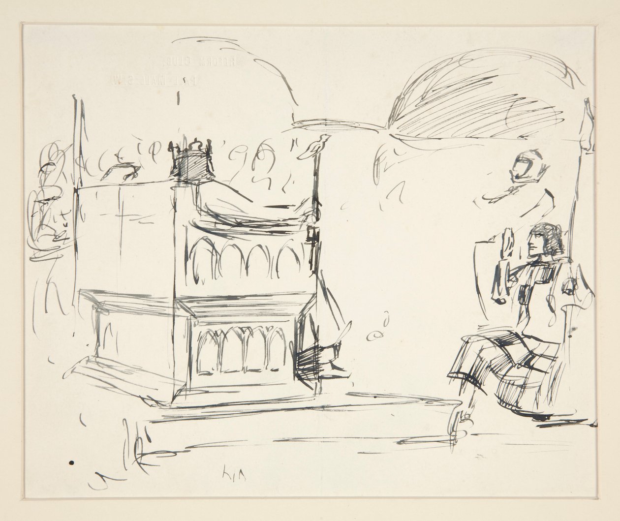 Studie für Die Suche nach dem Heiligen Gral (Serie von fünfzehn Gemälden für die Boston Public Library, abgeschlossen 1901) von Edwin Austin Abbey