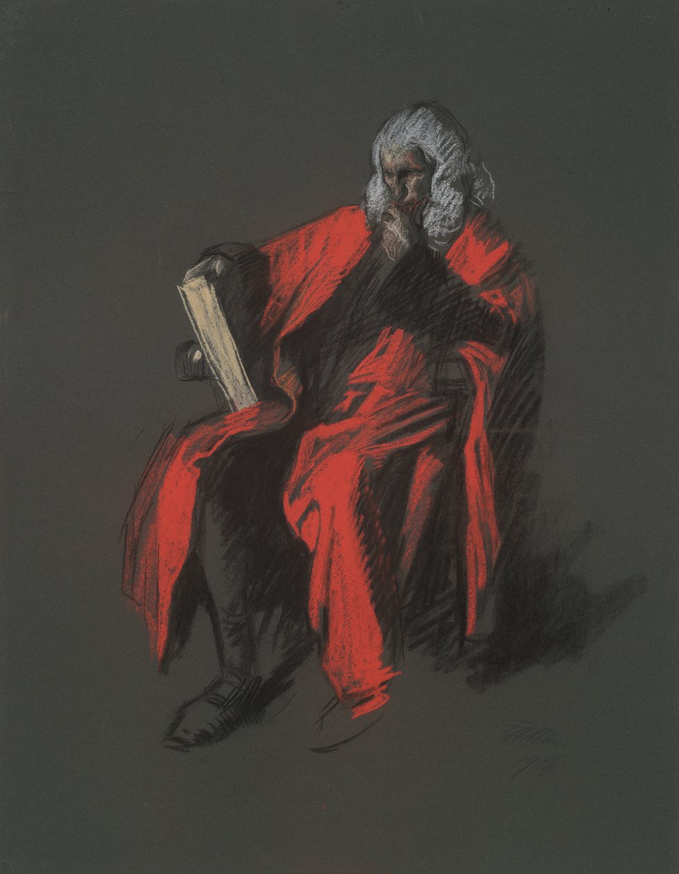 Studie für die Figur von Oberster Richter Thomas McKean von Edwin Austin Abbey