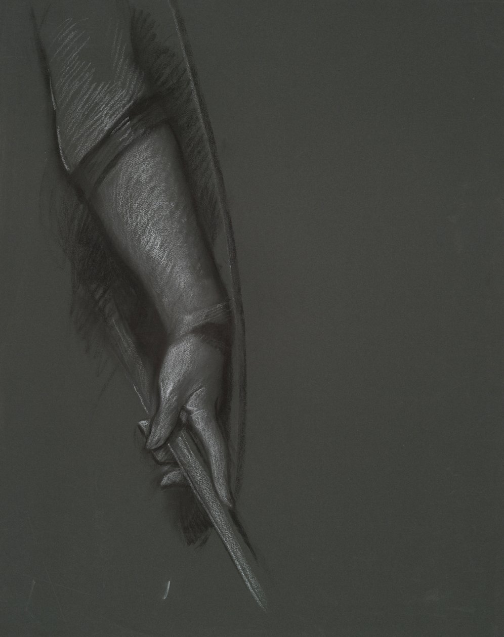 Studie eines Arms, der einen Stock und ein Schild hält von Edwin Austin Abbey