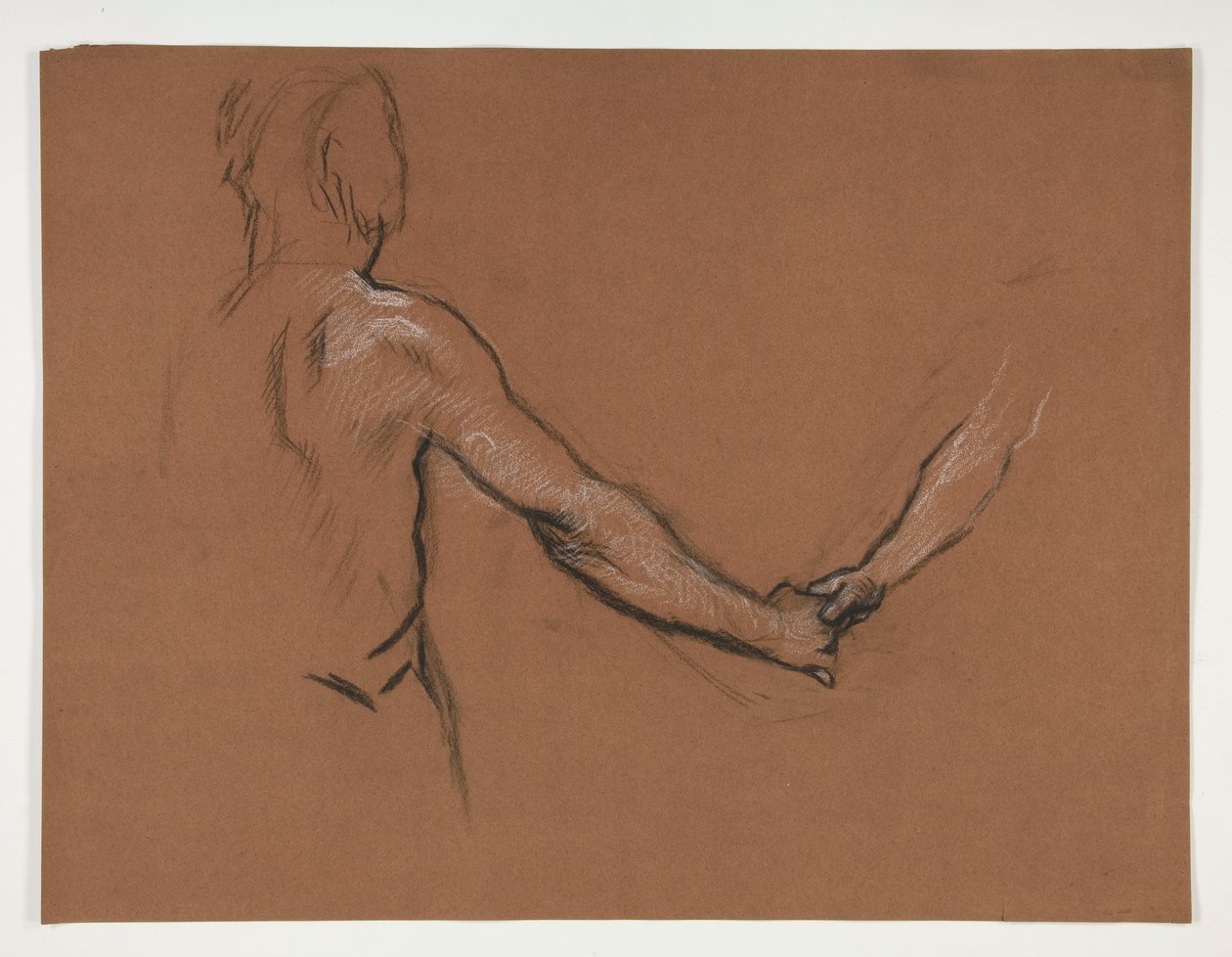 Studie von zwei Figuren, die sich die Hand schütteln von Edwin Austin Abbey