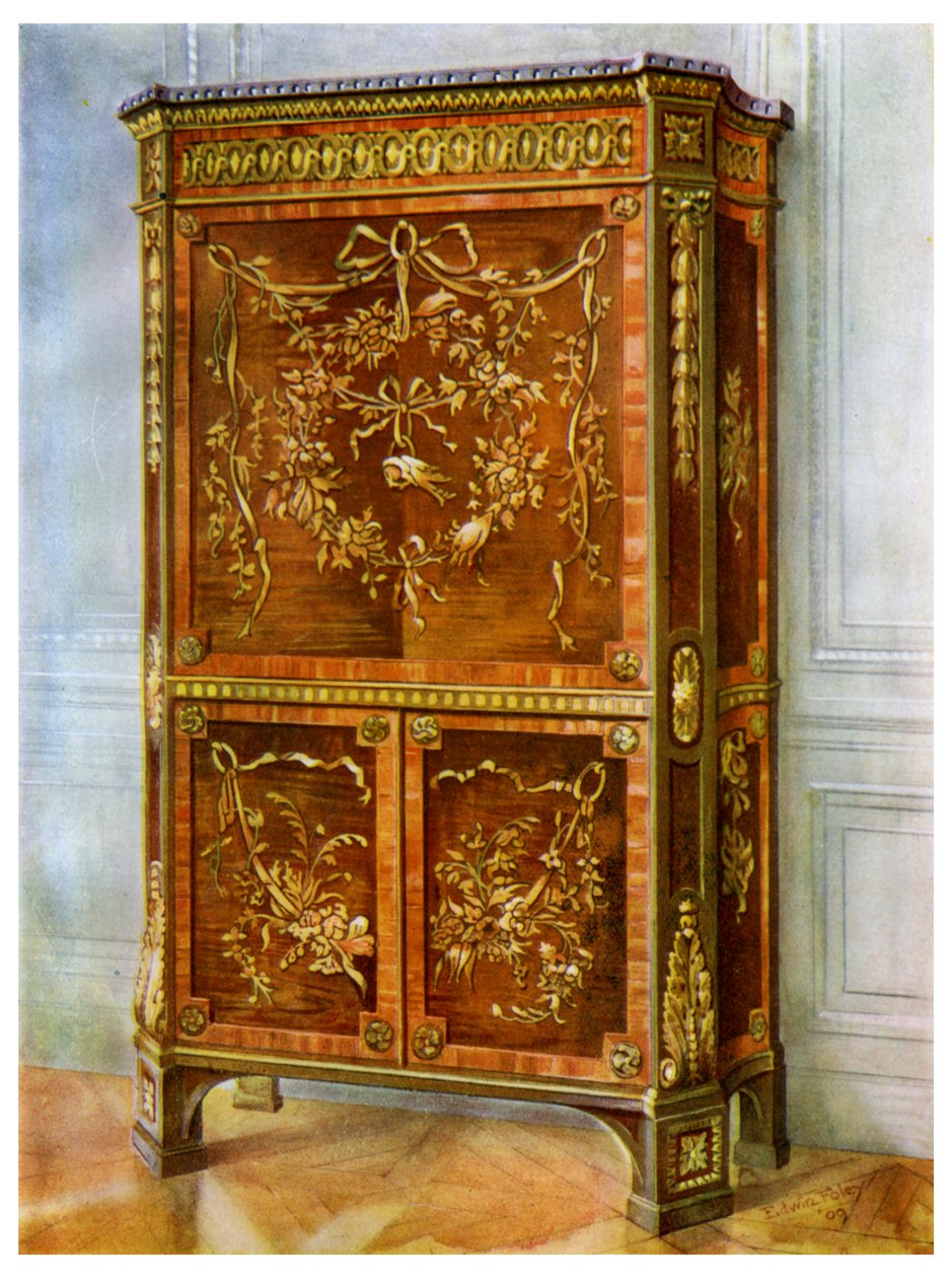 Eingelegter Ormolu-montierter aufrechter Sekretär, Französisch, 1911-1912 von Edwin Foley