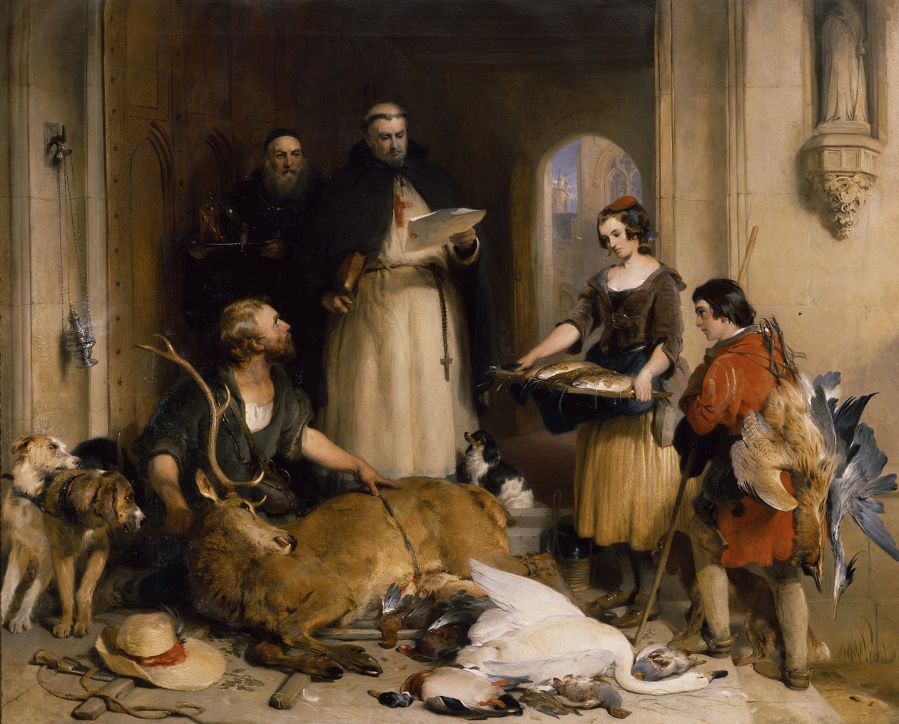 Szene aus alter Zeit in der Bolton Abbey, ca. 1834 von Edwin Landseer