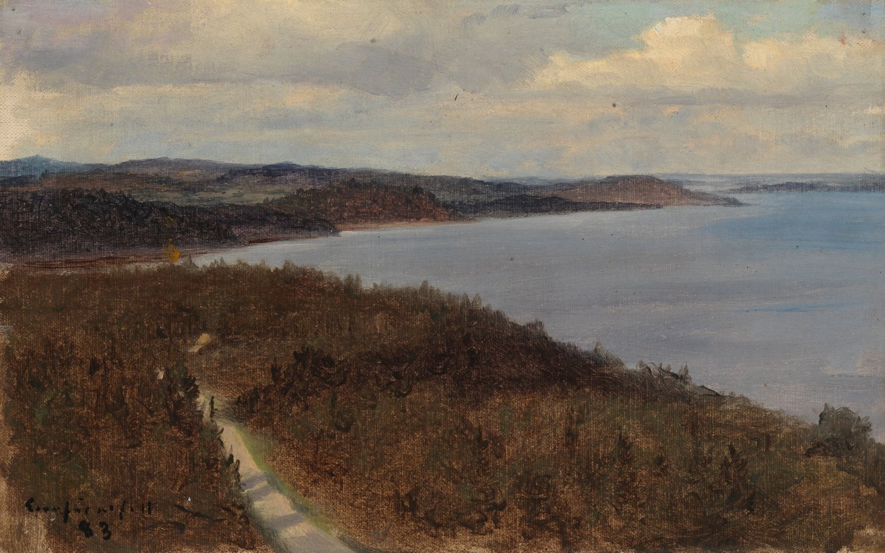Blick auf einen See und Hügel von Eero Järnefelt