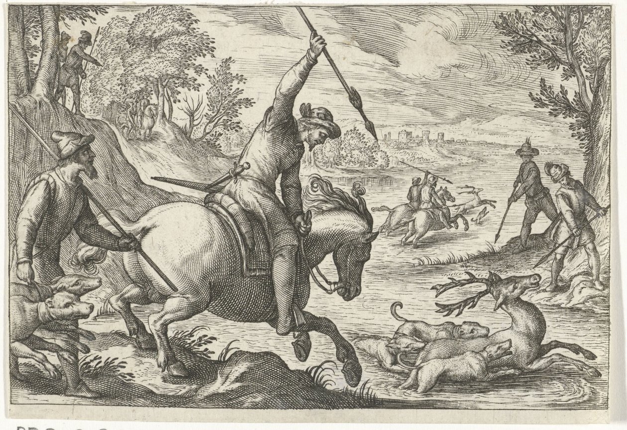 Landschaft mit Hirschjagd von Egbert Jansz.