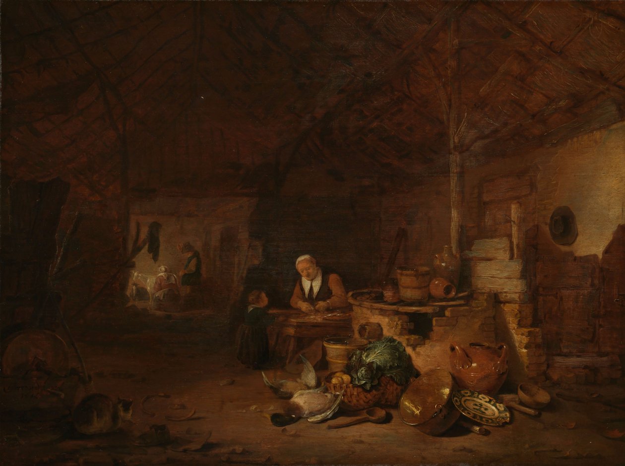 Innenraum einer Scheune von Egbert van der Poel