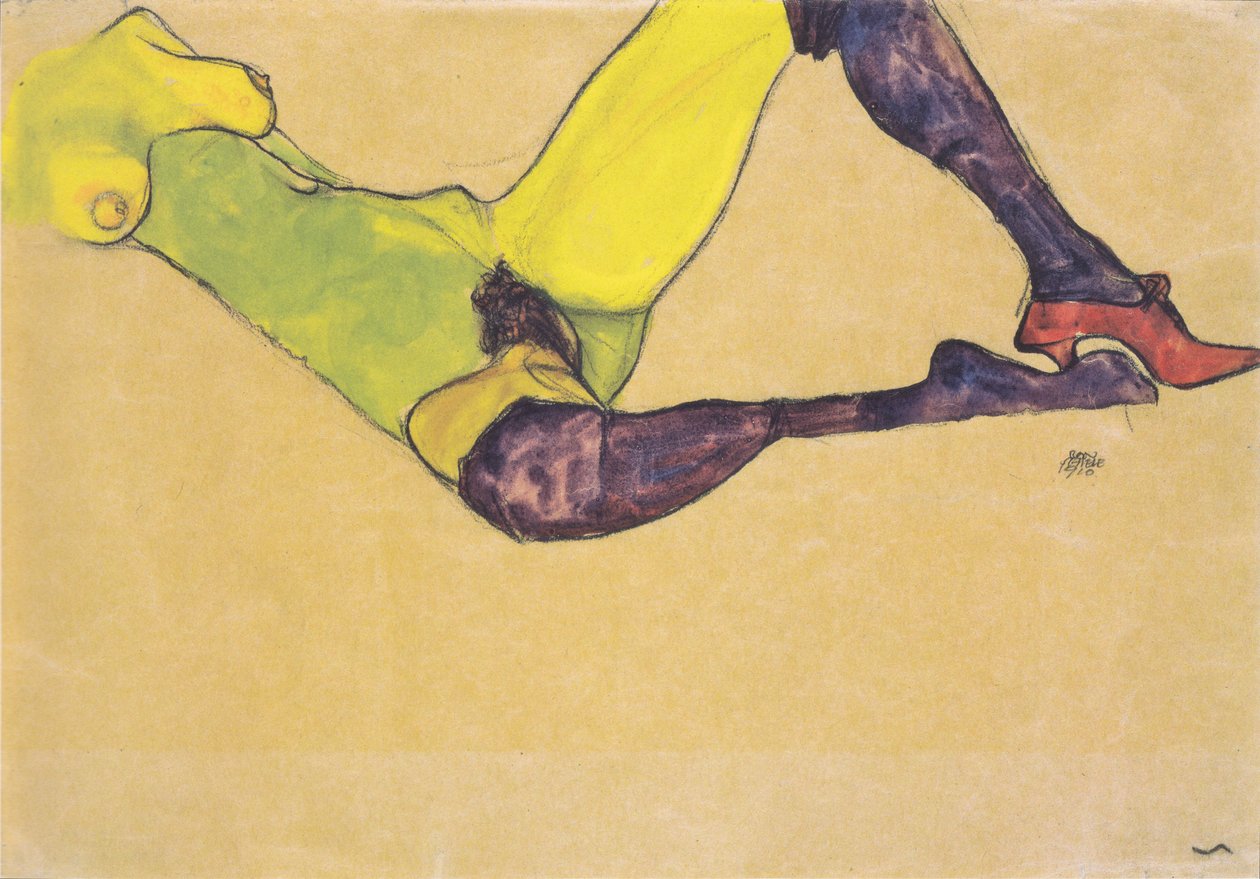 Liegender weiblicher Akttorso von Egon Schiele
