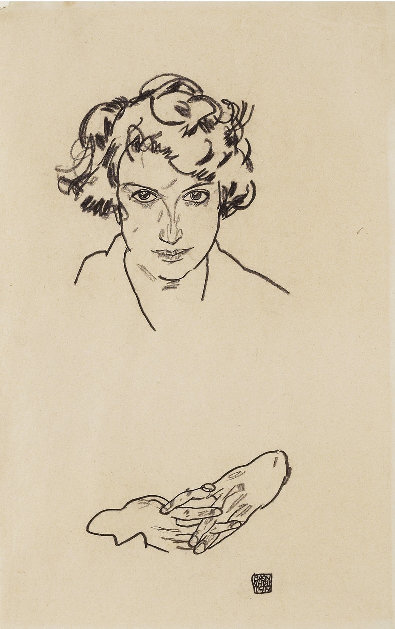 Porträt eines Mädchens, 1917 von Egon Schiele