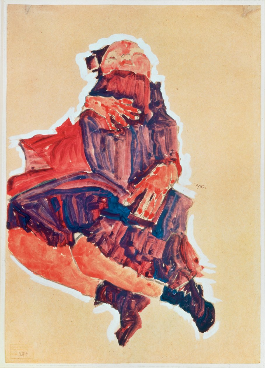 Schlafendes Kind von Egon Schiele