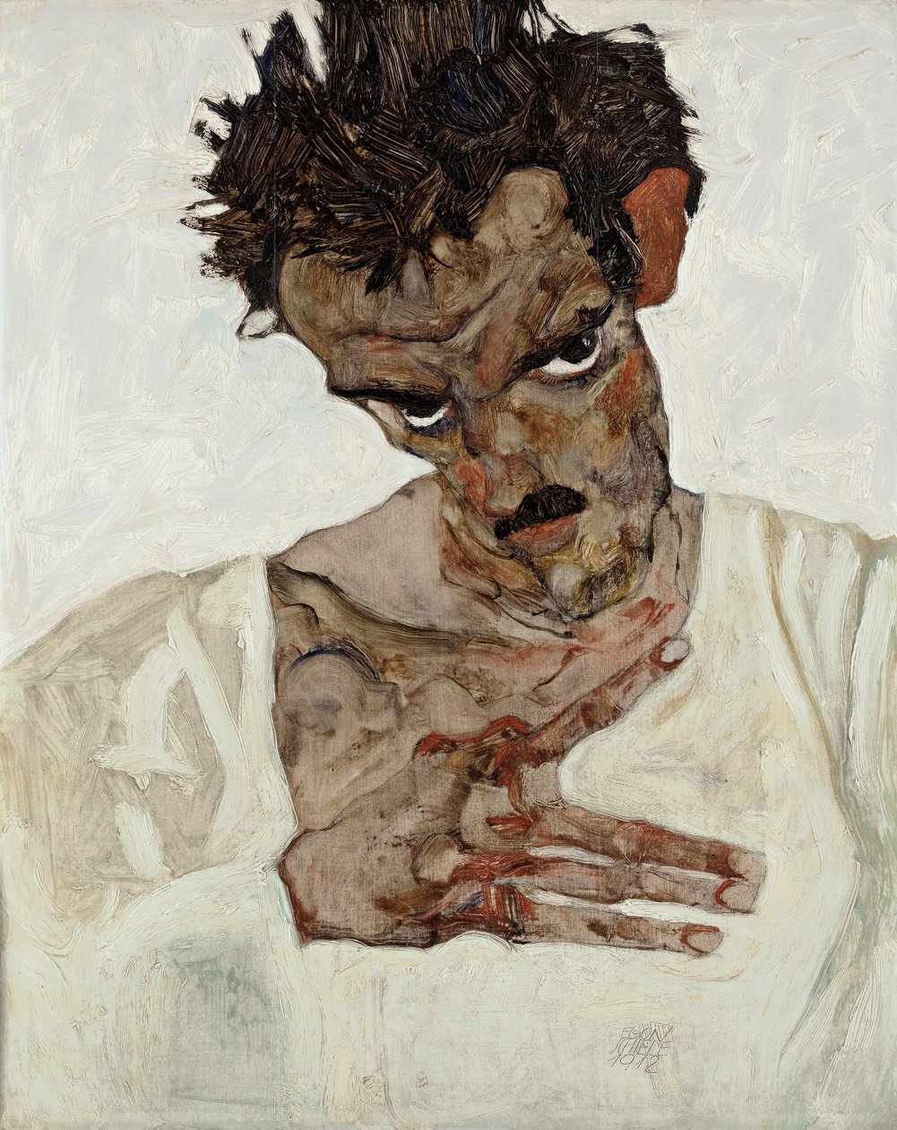Selbstbildnis mit gesenktem Kopf von Egon Schiele