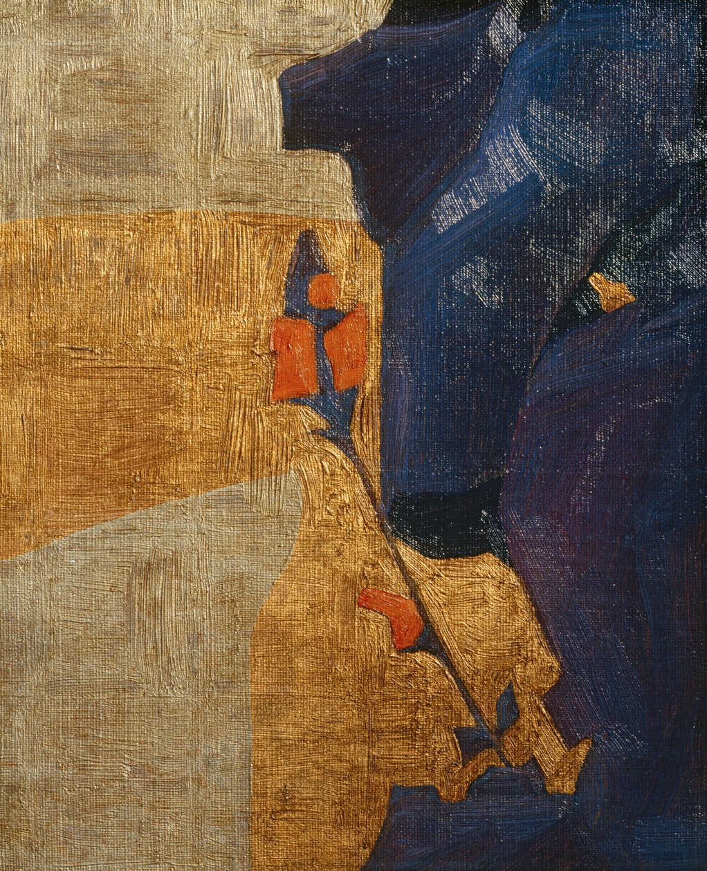 Stilisierte Blume vor dekorativem Hintergrund von Egon Schiele
