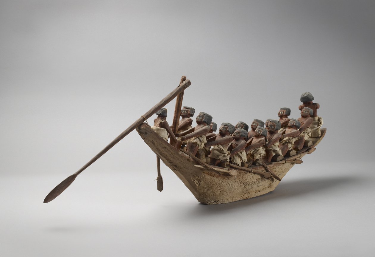 Modell eines Begräbnisbootes, aus Beni Hasan, wahrscheinlich Mittleres Reich, ca. 2060-1786 von Egyptian