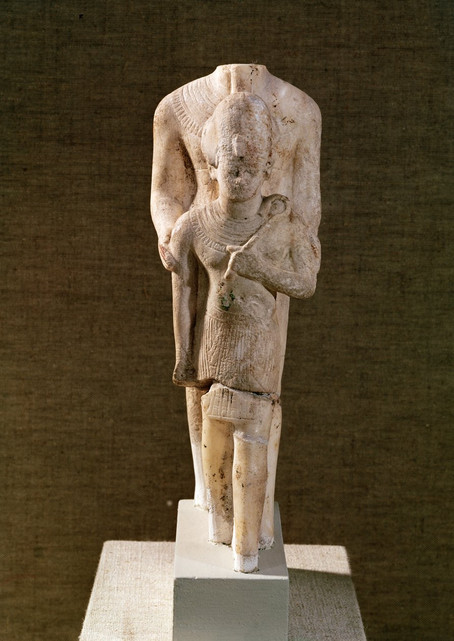 Amun schützt Amenhotep III (1382-44 v. Chr.) aus dem Tempel des Amun, Karnak von Egyptian 18th Dynasty