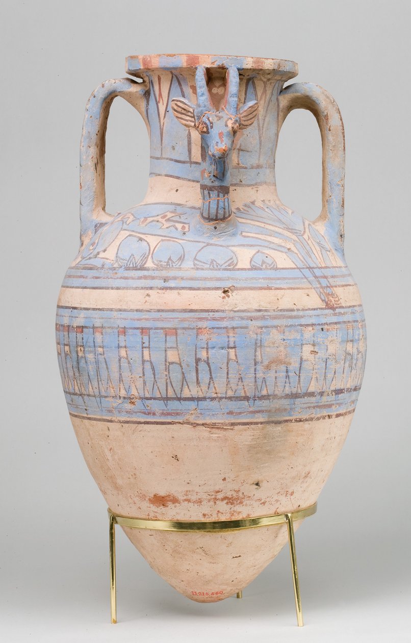 Blau bemalte Ibex-Amphore aus Malqata, ca. 1390–1353 v. Chr. von Egyptian 18th Dynasty