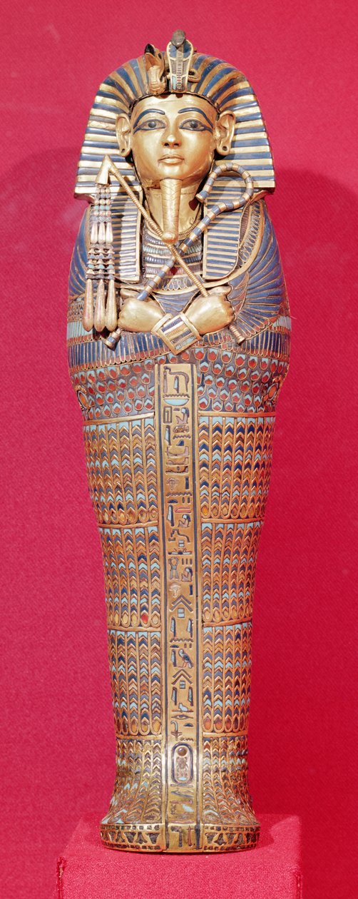 Vorderansicht eines der Kanopen-Särge, aus dem Grab von Tutanchamun (ca. 1370-1352 v. Chr.) Neues Reich von Egyptian 18th Dynasty
