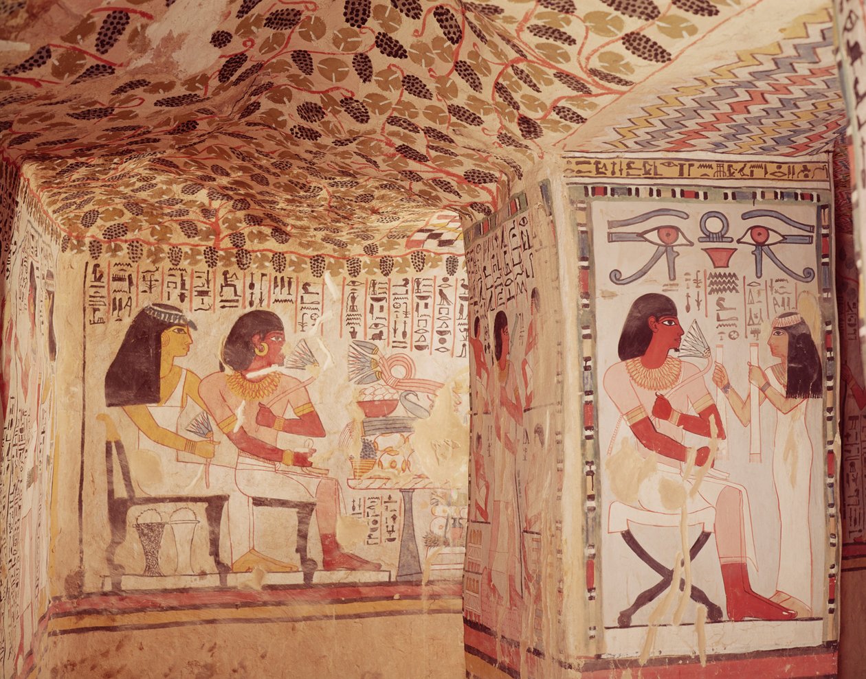 Innenraum des Grabes von Sennefer, Neues Reich von Egyptian 18th Dynasty