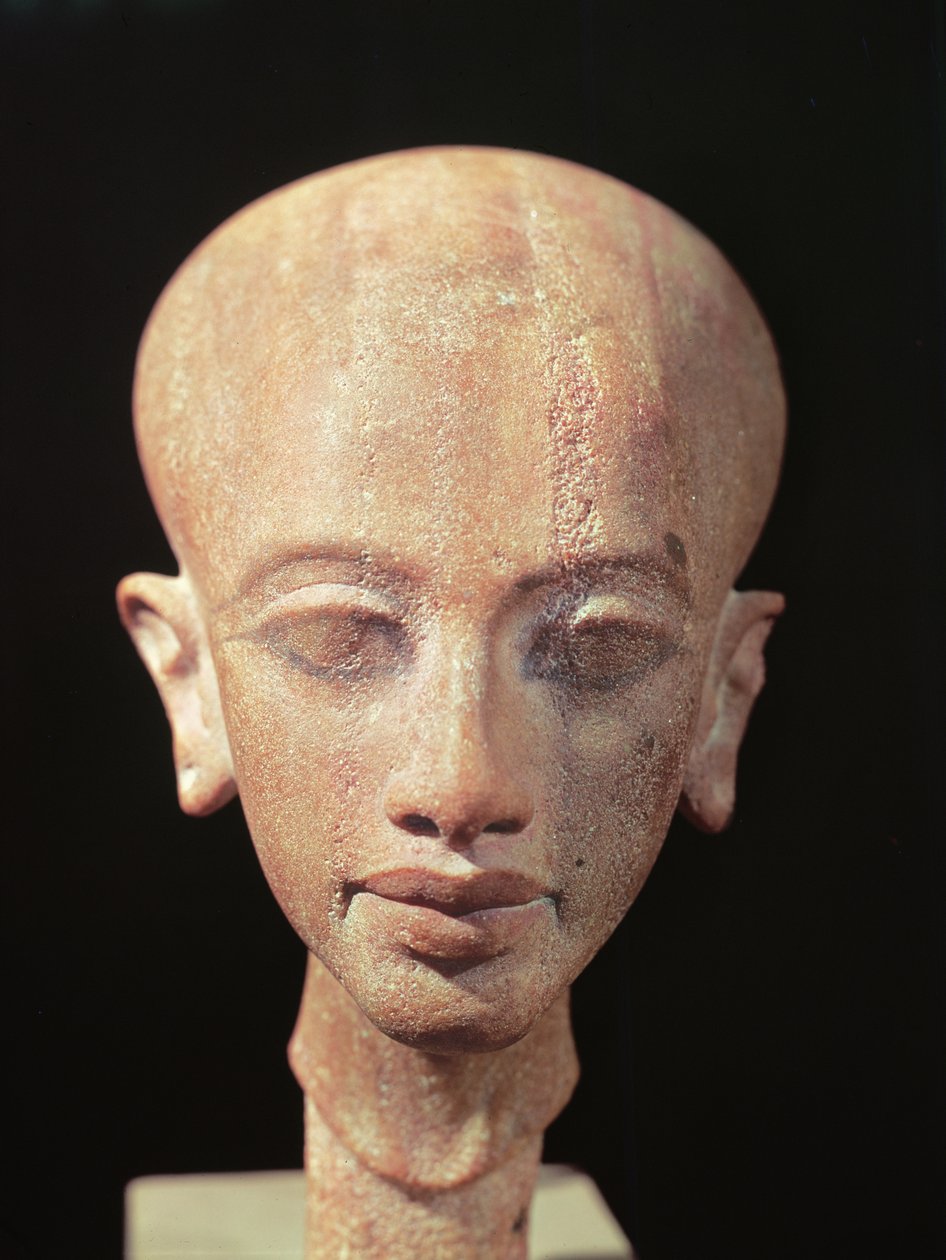 Porträtbüste einer Tochter von König Echnaton (1353-1337 v. Chr.) um 1375 v. Chr. von Egyptian 18th Dynasty