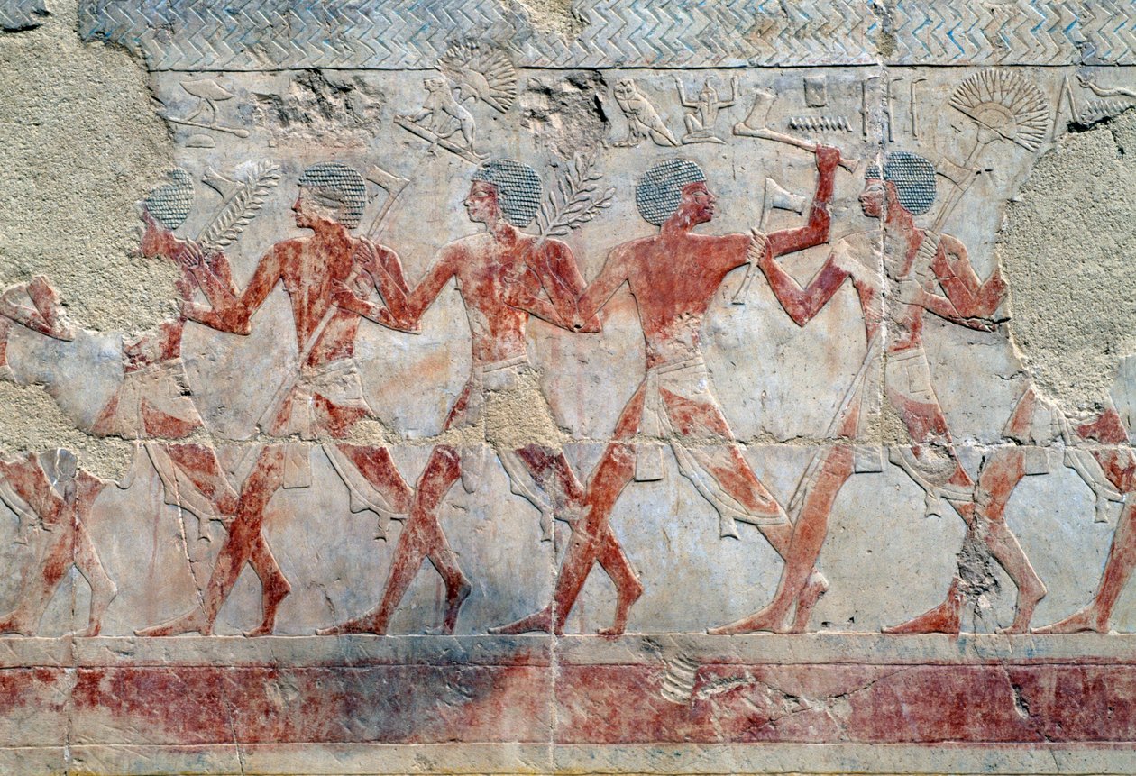 Prozessionsszene, Ostwand, Oberer Hof, Totentempel der Hatschepsut, Deir el-Bahari, Thebanische Nekropole von Egyptian 18th Dynasty