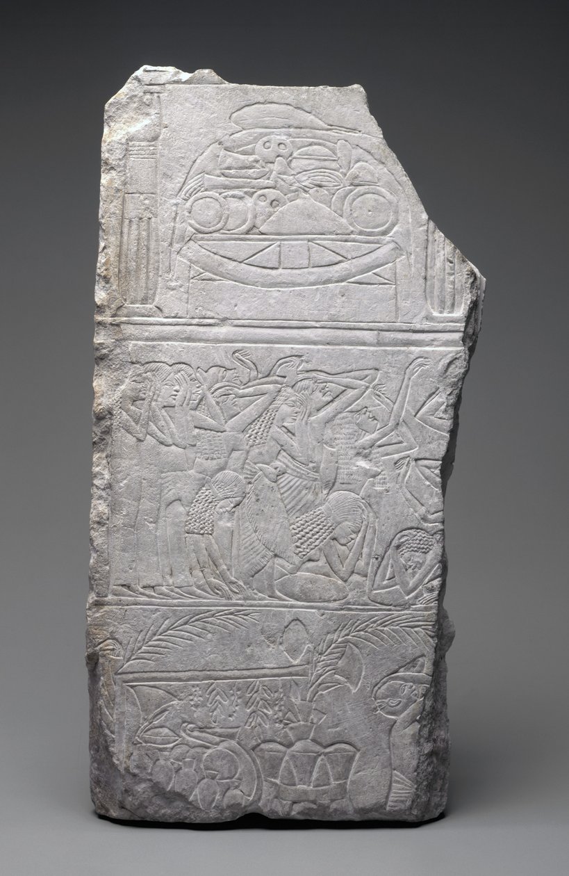 Relief von Trauernden und Begräbnismahlzeiten, Neues Reich, ca. 1340 v. Chr. von Egyptian 18th Dynasty