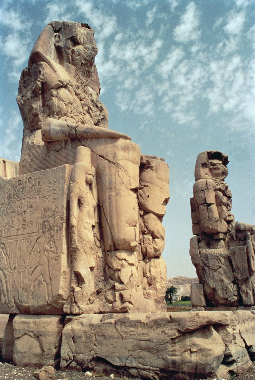 Die Kolosse von Memnon, Statuen von Amenhotep III., ca. 1375-1358 v. Chr. von Egyptian 18th Dynasty