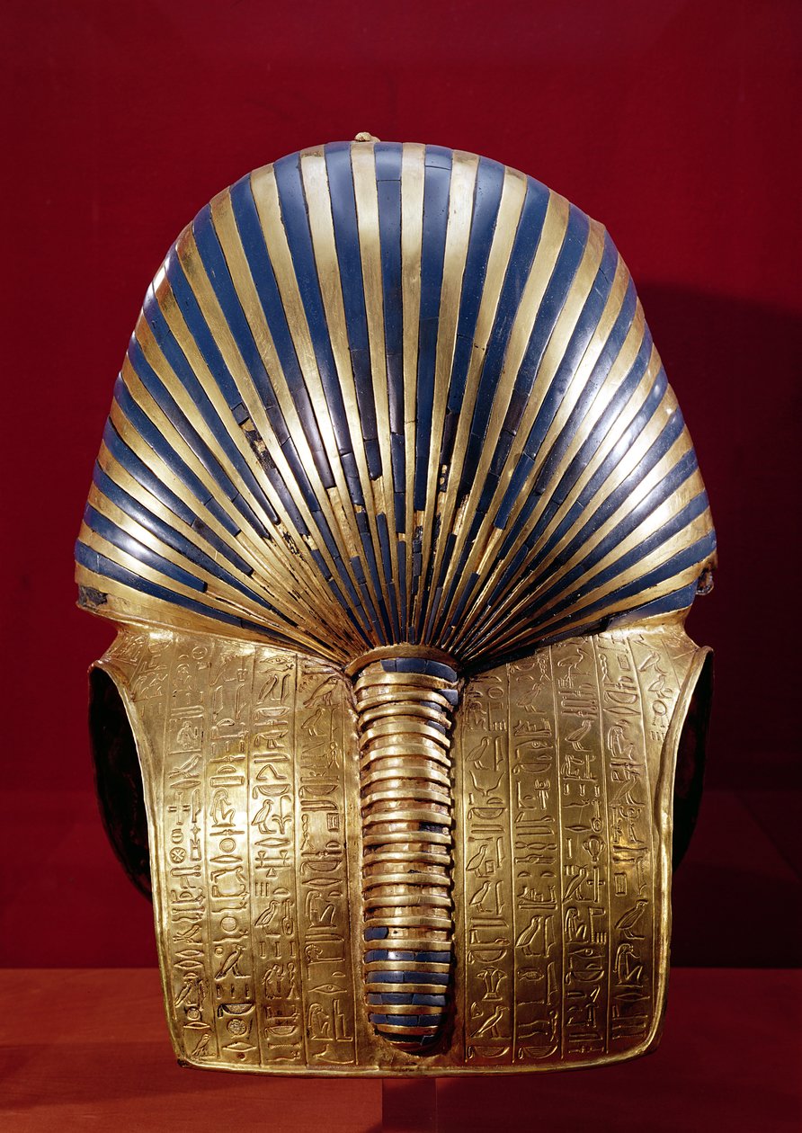 Die Rückseite der Goldmaske, aus dem Schatz von Tutanchamun, Neues Reich, ca. 1340 v. Chr. von Egyptian 18th Dynasty