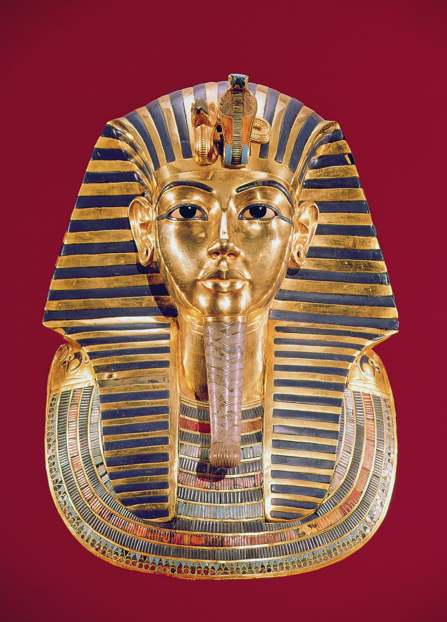 Die Totenmaske von Tutanchamun (ca. 1370-1352 v. Chr.) ca. 1336-1327 v. Chr., Neues Reich von Egyptian 18th Dynasty