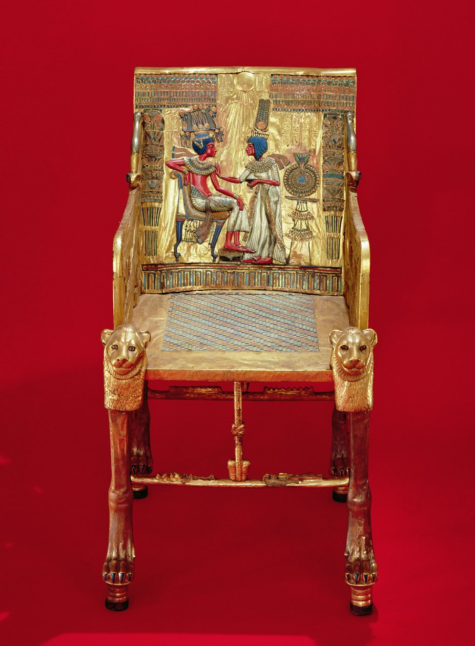Der Thron, aus dem Grab von Tutanchamun (ca. 1370-1352 v. Chr.) Neues Reich von Egyptian 18th Dynasty