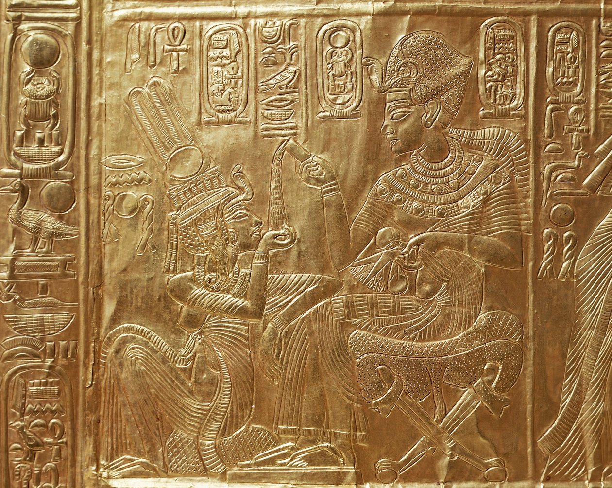 Tutanchamun und seine Frau, Detail des Ritualkastens von Egyptian 18th Dynasty