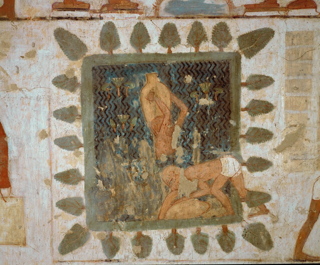 Arbeiter tragen Vasen von Egyptian 18th Dynasty