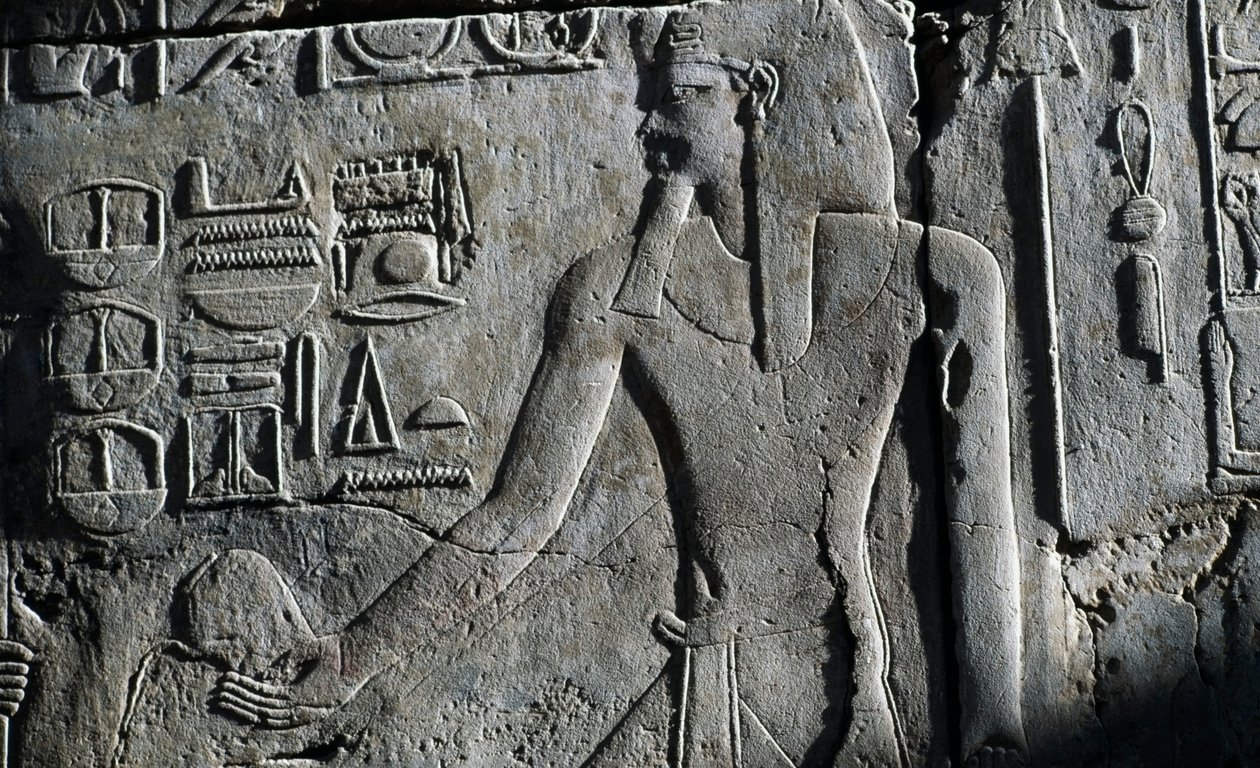 Basrelief, Tempel von Luxor, Luxor, Theben (UNESCO-Weltkulturerbe) von Egyptian 19th Dynasty