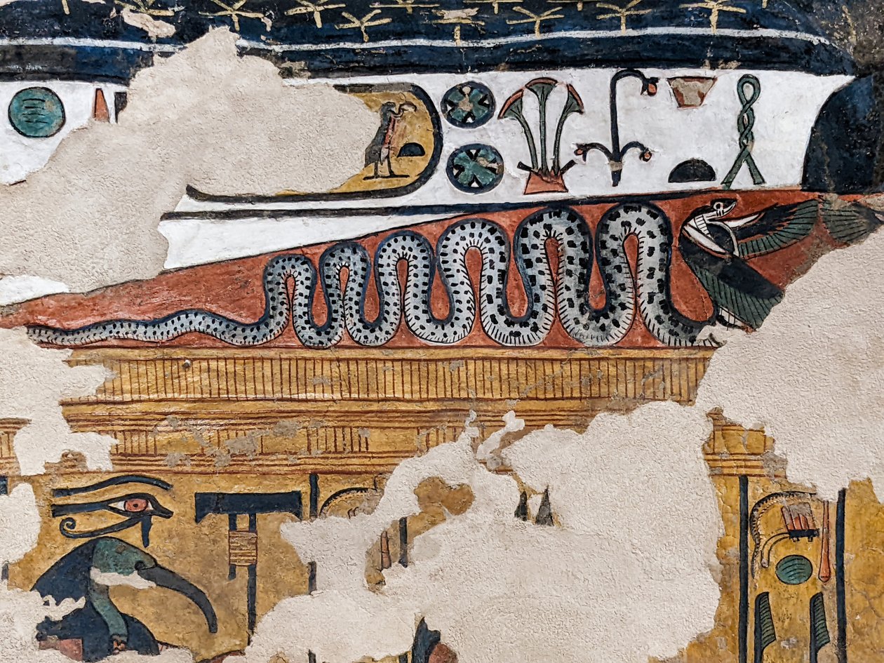 Gemälde einer geflügelten Kobra im Grab der Königin Nefertari (Wandmalerei) von Egyptian 19th Dynasty