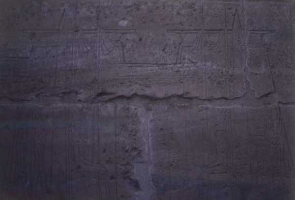 Relief zeigt die Fassade des Amun-Tempels, vollendet von Ramses II. von Egyptian 19th Dynasty