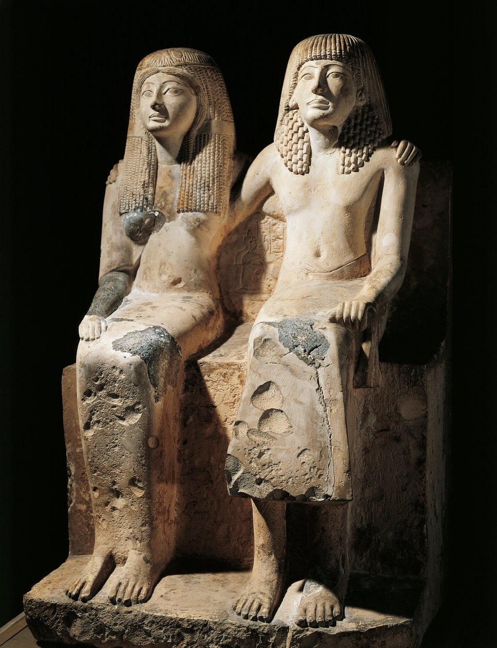 Statuengruppe, die den Schreiber Pendua und seine Frau Nefertari darstellt von Egyptian 19th Dynasty