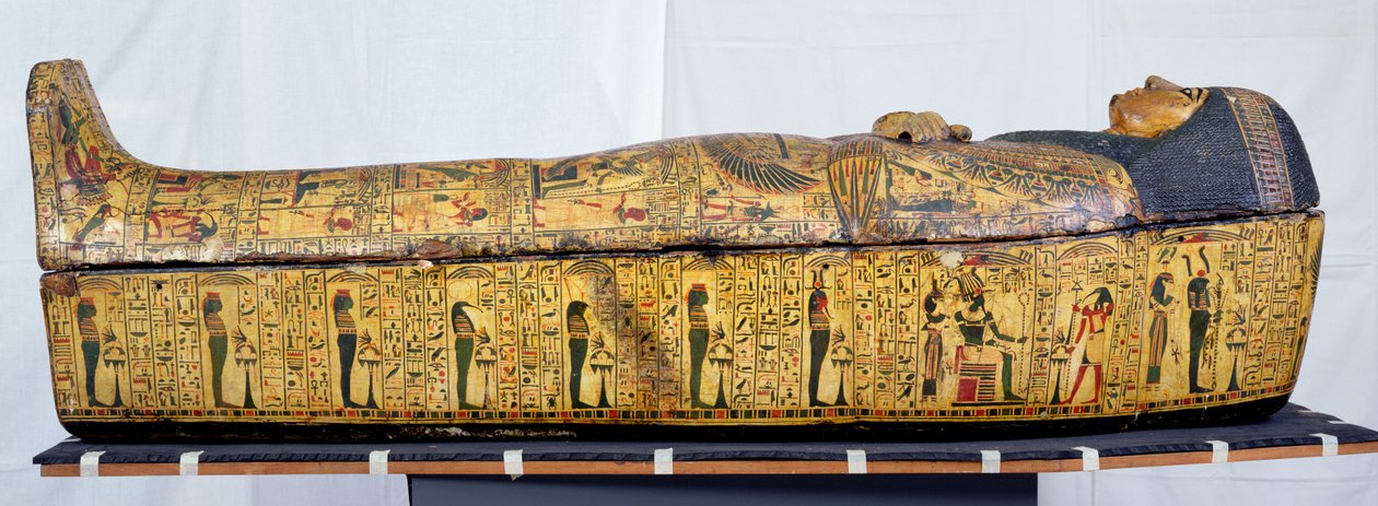 Sarg und Deckel der Mumie von Nesyamun, möglicherweise gefunden in Deir El-Bahri, Neues Reich, ca. 1100 v. Chr. von Egyptian 20th Dynasty