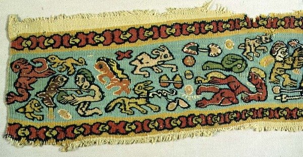 Polychromer Textil, ägyptisch, koptische Periode 4.-12. Jahrhundert von Egyptian Egyptian