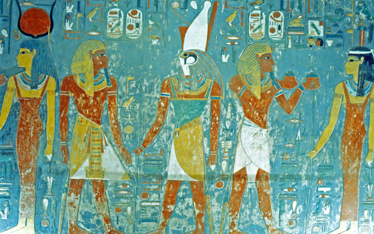 Tal der Könige, Grab von Horemheb Pharao vor Osiris, Isis, Ma