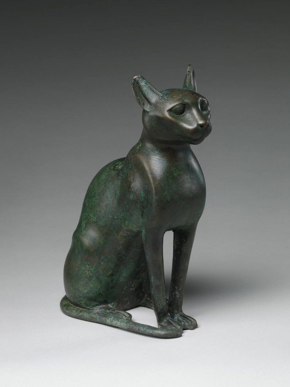 Katzenstatuette zur Aufnahme einer mumifizierten Katze, 332-30 v. Chr. von Egyptian Ptolemaic Period
