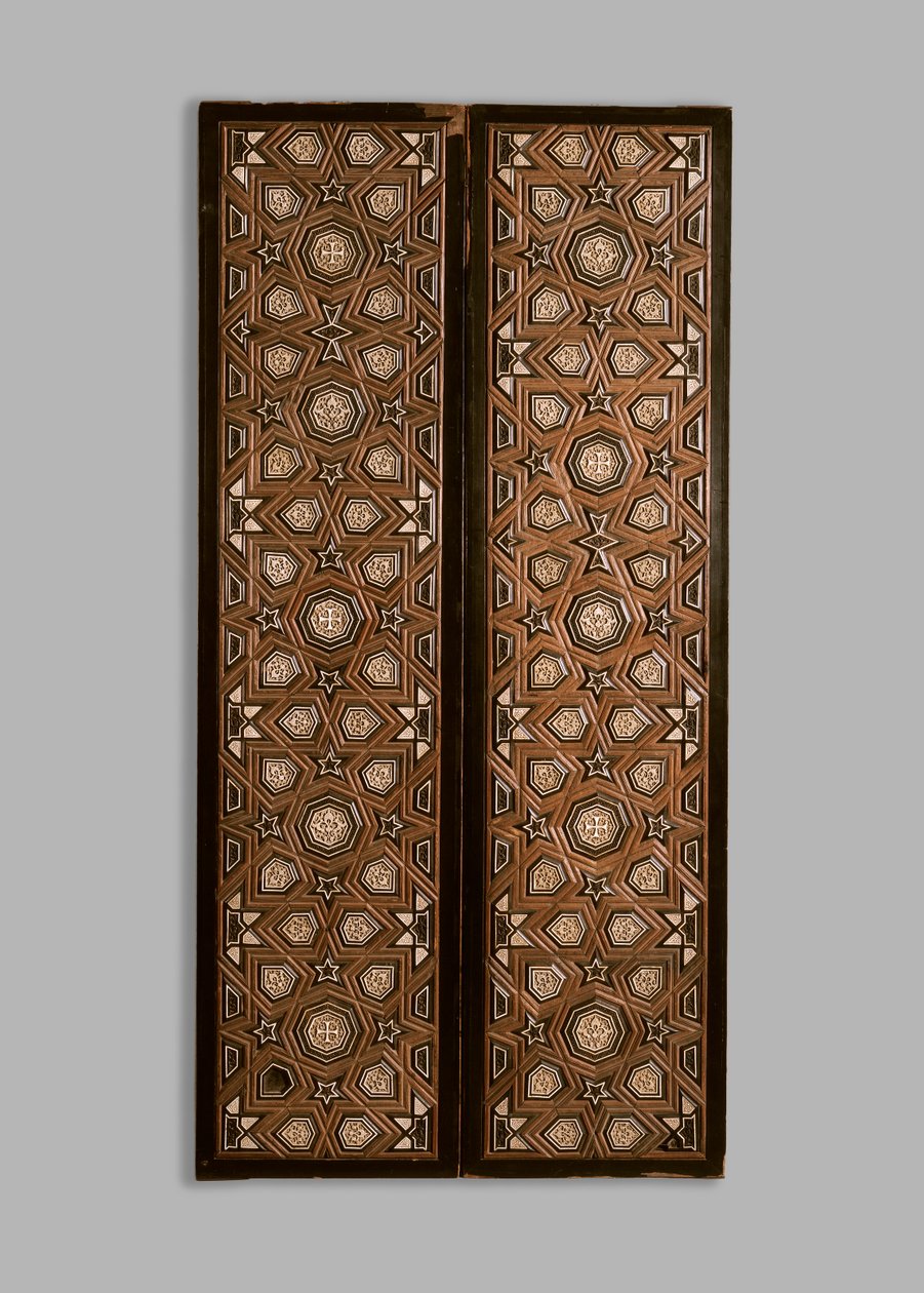 Zwei Tafeln mit Elfenbein und Ebenholz eingelegt, 14. Jahrhundert von Egyptian School