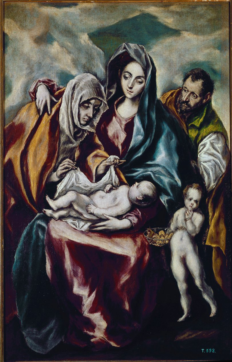 Jungfrau und Kind (die Heilige Familie mit Johannes dem Täufer und St. Anna) von El Greco