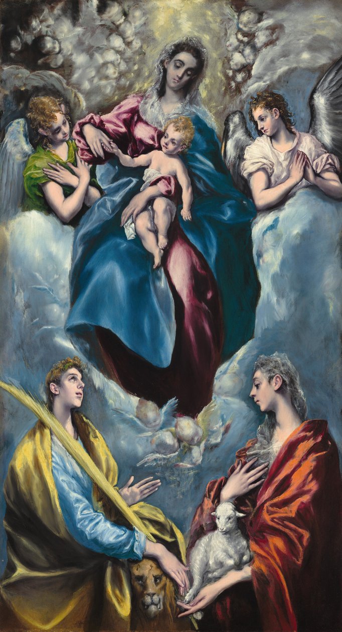 Madonna und Kind mit den Heiligen Martina und Agnes von El Greco