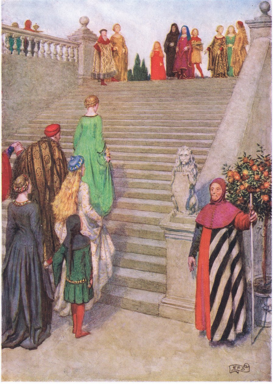 Dante und Beatrice treffen sich zum ersten Mal: 
