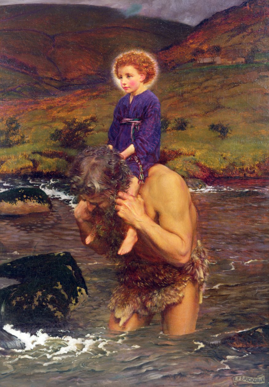 St. Christophorus trägt das Christuskind von Eleanor Fortescue Brickdale