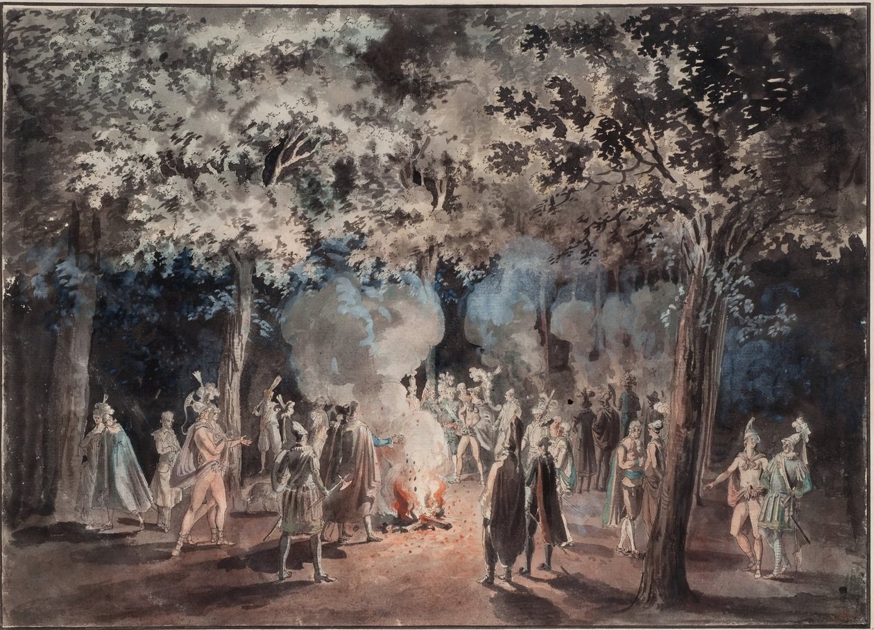 Promenade bei den Feuern im Drottningholmer Park 1785 von Elias Martin