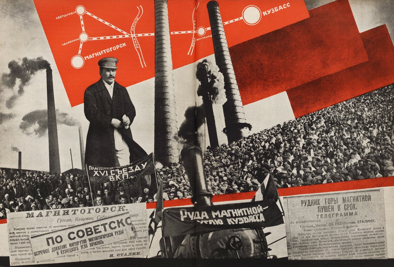 Magnitogorsk - Kuzbass. Illustration aus Die UdSSR baut den Sozialismus, 1933 von Eliezer Markowich Lissitzky