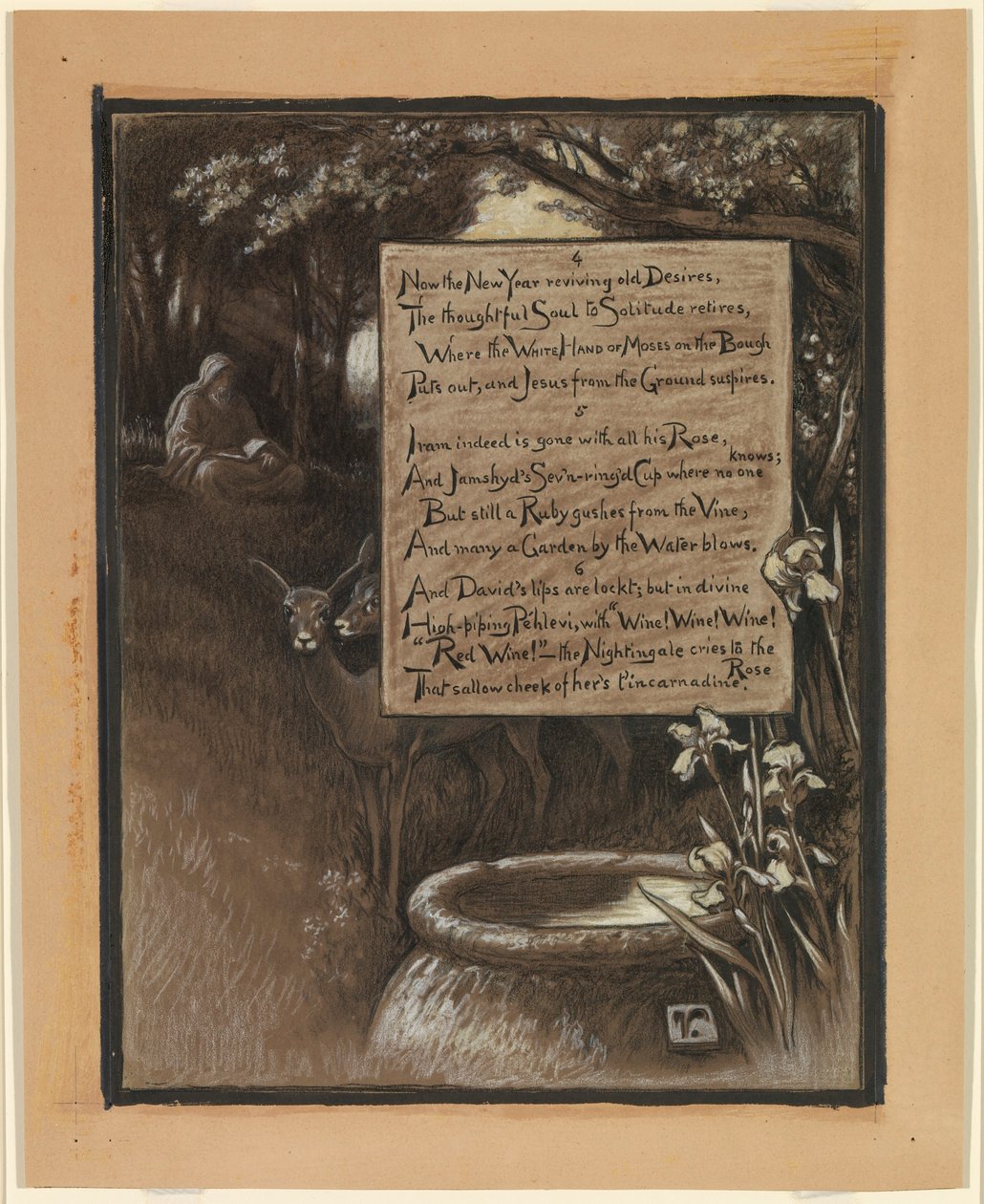 (Illustration für Rubáiyát von Omar Khayyám) Die nachdenkliche Seele zieht sich in die Einsamkeit zurück von Elihu Vedder