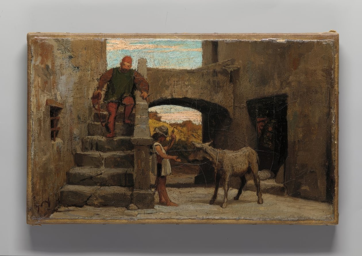 Die Fabel vom Müller, seinem Sohn und dem Esel von Elihu Vedder