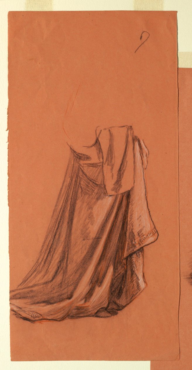 Draperie (Studie für Ölgemälde, "Hochzeitsprozession" oder "Der Tanz", 1872–79 von Elihu Vedder