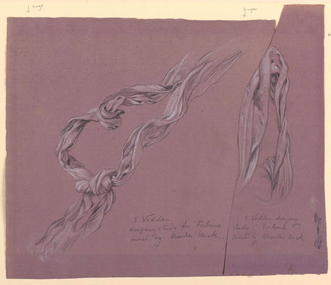 Studien von Draperien für "Fortuna"-Figur, ca. 1877 von Elihu Vedder